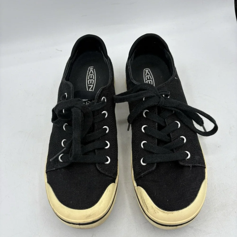 Keen Shoes Womens Size 8.5 Elsa IV Black White Low Top Lace Up‎ Sneakers